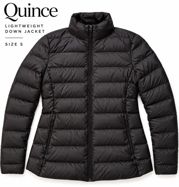 Quince Jackets & Blazers - Quince Women’s Black Lightweight Down Puffer Jacket Size Small Packable
